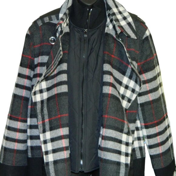 Plaid Peacoat Designer Hip Hop Sean John Size Large - Picture 4 of 14